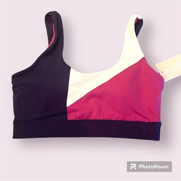 WILO THE LABEL Color Block Scoop Sports Bra *NEW* - Picture 1 of 9